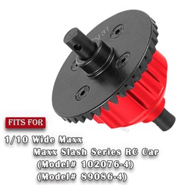 RCYouHott RC 37T/13T Front&Rear Differential Upgrades Part for 1/10 Wide Maxx/Maxx Slash Series RC Car,Steel Diff Gear Hops up,Red