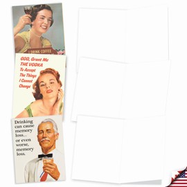 M6619OCBsl Retro Toasts: 10 Assorted Blank All-Occasion Note Cards Featuring an Assortment of Vintage Images with Funny Phrases Related to Drinking, w/White Envelopes. by The Best Card Company