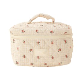 QUINTRA Carry Bag Printed Cotton Makeup Bag Large Travel Makeup Bag Flower Makeup Bag Women Girls Bag Household Organisation, F, standard size