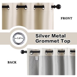 OYRING 3-in-1 100% Blackout Curtains 84 Inches Long Thermal Insulation Soundproof Noise Canceling Curtains for Bedroom Living Room (W50xL84 Inch, Beige, 1 Panel)