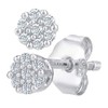 9ct White Gold Earrings – Diamond Cluster Women’s Earrings -