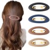4Pcs Matte Ellipse Large Hair Barrettes,Matte Ellipse Thin French Barrettes,Fancy