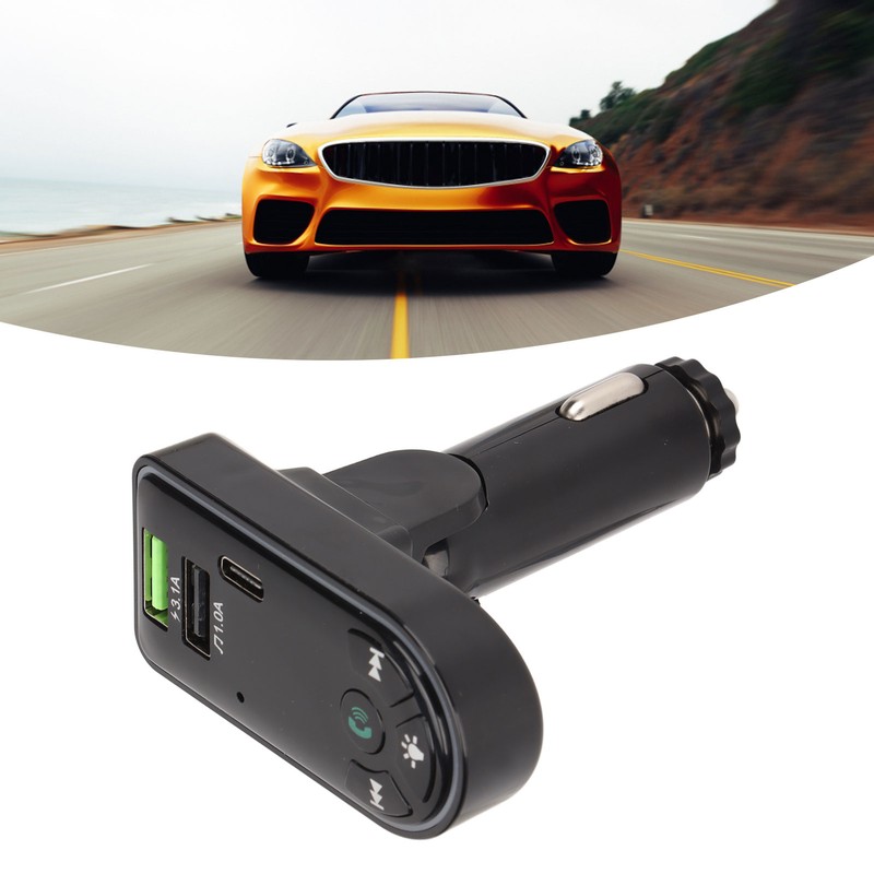 Car MP3 Player Hands Free Stereo Dual USB Charging Bluetooth