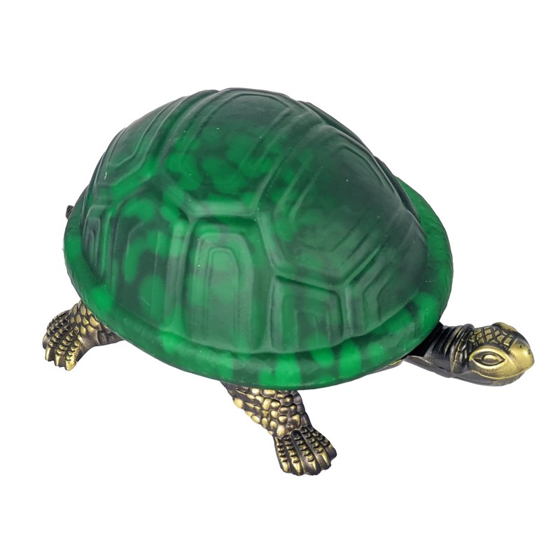 20.3cm Turtle/Tortoise Design Mottled Green Stained Glass Tiffany Look Table