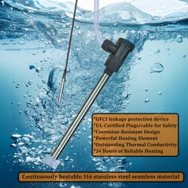 LASTINGCAPE 1000W Fully Submersible, Portable Baptism Immersion Heater & Hot Tub Water Heater with Temp Control, GFCI Leakage Protection for Baptistry, Inflatable Pool, Swimming Pool,Spa, Hot Tub