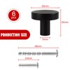 CVIUYO 6 Pcs 30mm Round Cabinet Knobs, Black Drawer Knobs,