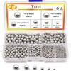 Taiss 620PCS 304 Stainless Steel Precision Balls,Bicycle Bearing Balls Assortment
