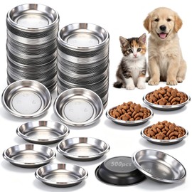 LOYIM 500 Pcs Mini Pet Disposable Feeding Bowls Bulk, Small Plastic Travel Food Bowls for Small Cats, Puppies, and Other Pets - Ideal for Dry & Wet Food, Water