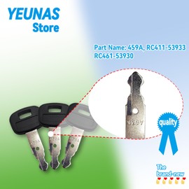 RC411-53933 RC461-53930 459A Ignition Keys Replacement for Kubota Mini Excavator Backhoe Skid Steer Track Loader SVL75 SVL90 KX41-3 KX71-3 KX91-3 KX121-3 KX161-3 L39 L45 L47 L48 (3 Pack)