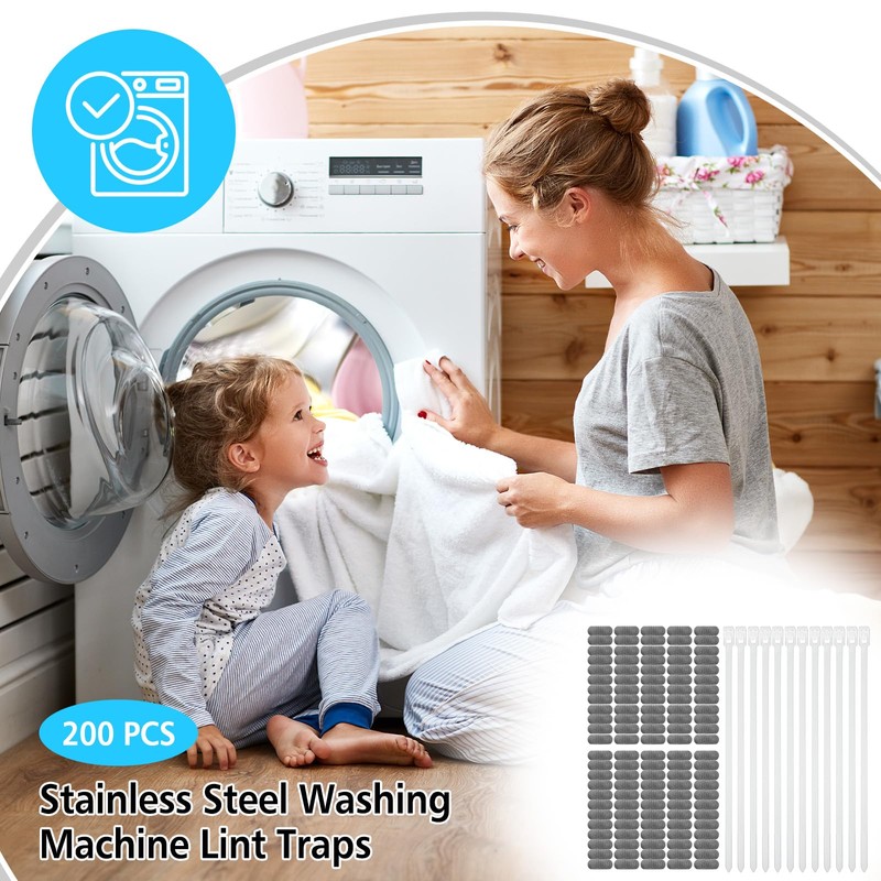 200 Pack Washing Machine Lint Traps for Washing Machine Hose