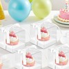 Axigundaone 60 Pcs Clear Cupcake Boxes Single 3.5 Inch, White