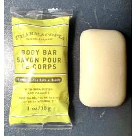 Pharmacopeia Lot of 100 Pharmacopia Body Bar Soap 1 oz Ea. With Shea Butter Hotel Travel Size