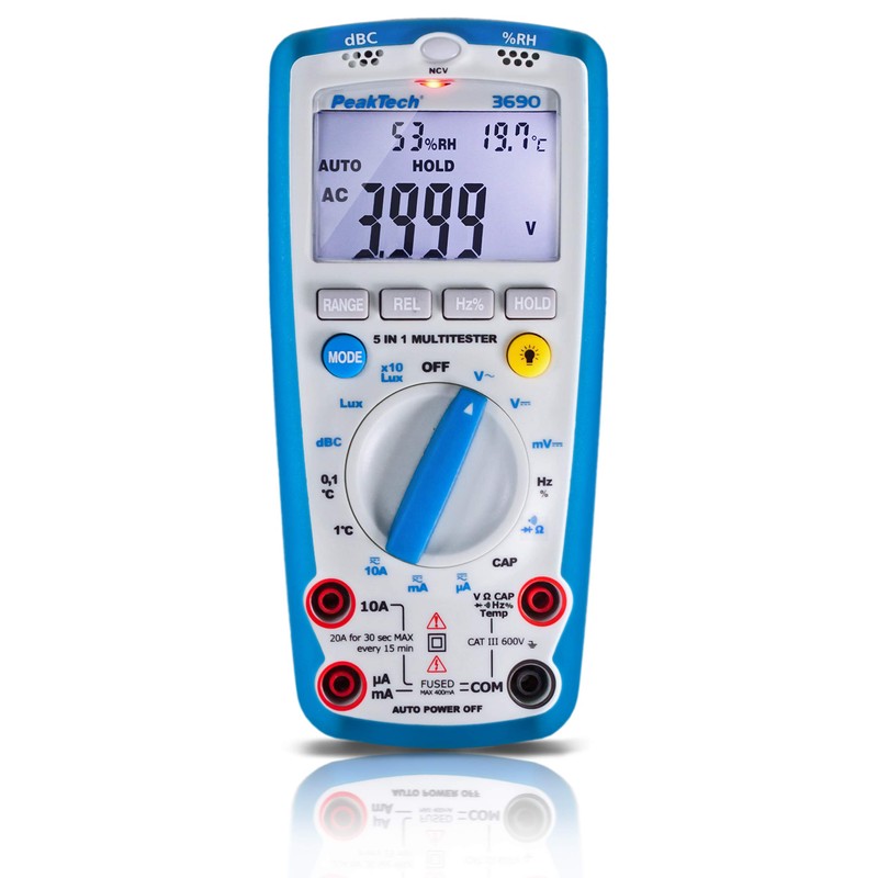 PeakTech"5 in 1 Multi Functional Digital Multimeter with Temperature, Humidity