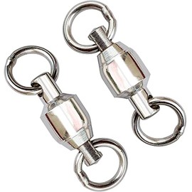 NewShot Fishing Barrel Swivels, High Strength Rolling Ball Bearing Connector Clips with Strong Solid Welded Rings, Saltwater or Freshwater Fishing Tackle Accessories (2# (Pack of 20, 55lb))