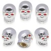 MEAJOO 6PCS Skull Style Tire Valve Stem Caps, with O