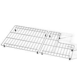 jkxoo 26.18'' x 14.76'' K-6449-ST Sink Protector Grid, Stainless Steel Sink Racks for Kohler Sink Rack Whitehaven 5827 and K-5826, Includes Left and Right Racks, Farmhouse Sink Protector