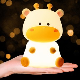 Deer Night Light for Kids 5 Color Silicone Todder Night Light for Baby Nursery Squishy Animal Lamp with Timer & Touch Control, Rechargeable Cute Christmas Deer Decor Gifts for Boys Girls