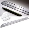 Metal Ruler Stainless Steel Multifunctional Scale Ruler Protractor Figure Drafting
