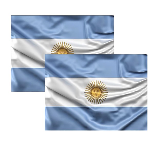 2 x Argentina Flag 3x5 ft Large Flag with Buckle
