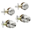 Solidware Entry Door Knob and Single Cylinder Deadbolt Combo,Keyed Alike