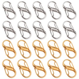 20 Pieces Anti-Theft Zipper Locks Zip Puller Replacement Zipper Pulls Double Opening Zipper Lock Clips for Luggage Backpacks Camping Fishing Traveling Outdoor Sports,Silver+Gold