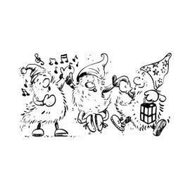 NEWSTAMPS Stamp Gnome 04 Wooden & Rubber Rubber Stamp for Cards and Gifts, Wooden Stamp for Christmas, Christmas Card, Advent, Scrapbook, Textile Stamp, Decoration, Friends