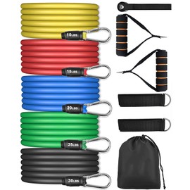 AGM Resistance Bands Set, Exercise Rubber Bands with Handles for Resistance Training, Fitness Bands for Home Training, Elastic Tube