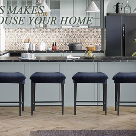 Bifaunvogel Bar Stool Cover Rectangle Set of 2 Velvet Stretch Counter Height Bar stools Slipcovers Saddle Stool Slipcover Bench Seat Protector Backless Bar Stools Covers for Kitchen Counter Black