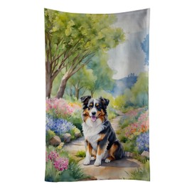 Australian Shepherd Spring Garden Kitchen Towel