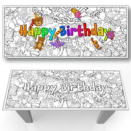 Young N Refined Birthday Party Coloring Page Table Cloth Activity Paper Liner (96x30)