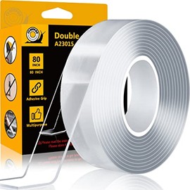 CZoffpro Double Sided Mounting Tape Strong Grip Picture Hanging Stripes Nano Adhesive Tape Two Sided Tape, Transparent Double Stick Wall Tape Poster Tape Carpet Tape Picture Tape