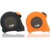 com-four® 2 x Tape Measure with Belt Clip for Household