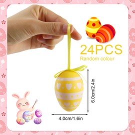 ZoneYan Pack of 24 Easter Decorations, Easter Eggs for Hanging, Easter Eggs, Easter Decoration, Easter Decoration, Spring Decoration for Hanging (6 cm)