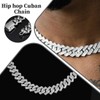 KEMUZ Iced Out Kette Cuban Chain Und Armband 2Er Set,