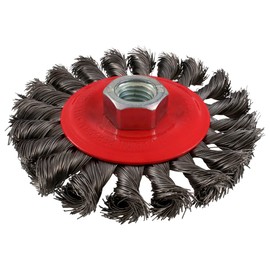 Urrea C945 Carda circular trenzada alambre fino de acero inoxidable 4" x 0.35 mm con rosca M14