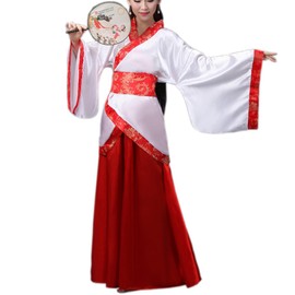 Oneyijun Women's Clothing Tang Suit Ancient Chinese Style Traditional Costume Hanfu Dresses Dance Stage for Stage Show Performances Cosplay Party, red
