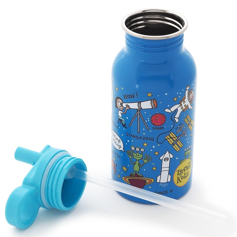 Tyrrell Katz Kids Space Printed Drinking Bottle in Blue with