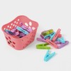 Firm Grip Clothespins & Storage Basket Set (30 pcs) Pink) 2ea
