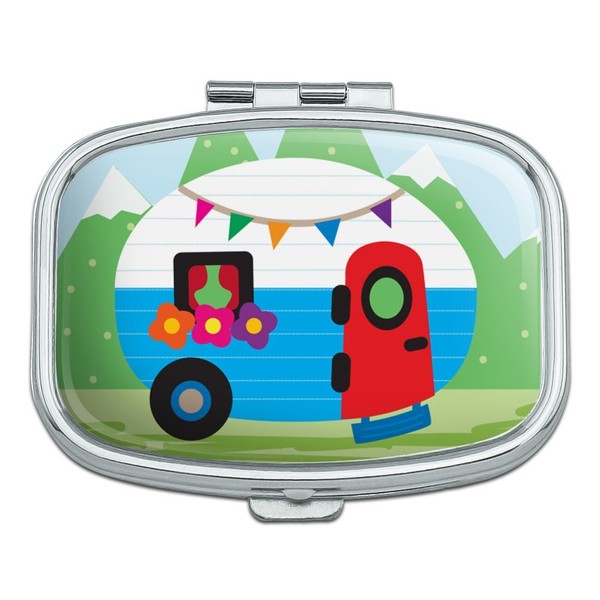 Vintage Retro Camper RV Camping Travel Trailer Rectangle Pill Case