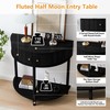 XUZENEST Fluted Half Moon Console Table, Modern Small Entry Table