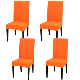 Gluhbirnen Chair Covers, Set of 4, Stretch, Removable, Washable Chair Covers, Covers for Chairs, Chair Cover, Seat, Suitable for Hotels, Banquets, Restaurants, Families, Candy Orange
