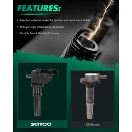 SCITOO SCITOO 2 ignition coils wilth 4 iridium Spark Plugs,for MINI COOPER Paceman 1.6L 2013-2016,for MINI COOPER Countryman 1.6L 2011-2016,for MINI COOPER 1.6L 2007-2015 C1692 UF-598 5C1749