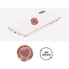 AHYD Phone Ring Holder, Rhinestone Cell Finger Ring for Phones (Rose Gold)