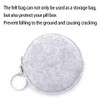 Pill Box Protective Bag Felt Coin Purse Zipper Round Daily