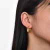 FASHGOOD 925 Sterling Silver Chunky Hoop Earrings for Women,14K Gold
