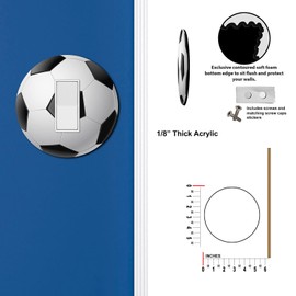 Off The Wall Plates - Soccer Ball Decorative Acrylic Electrical Cover - Single Paddle Rocker