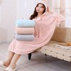 Material gown dress shower gown towel bath hood type Soft pink/FREE