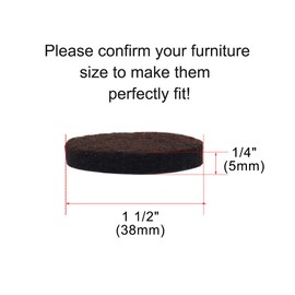 uxcell 60pcs Felt Pads Round Dia 1 1/2" Self Stick Anti-scratch Pads Reduce Noise for Furniture Leg Floor Protector Brown