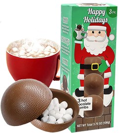 Fruidles Christmas Hot Chocolate Bombs, Drop, Dissolve, Drink Chocolaty Hallow Filled with Mini Marshmallows Birthday, Cocoa Bombs (Pack of 2), (6 Count)