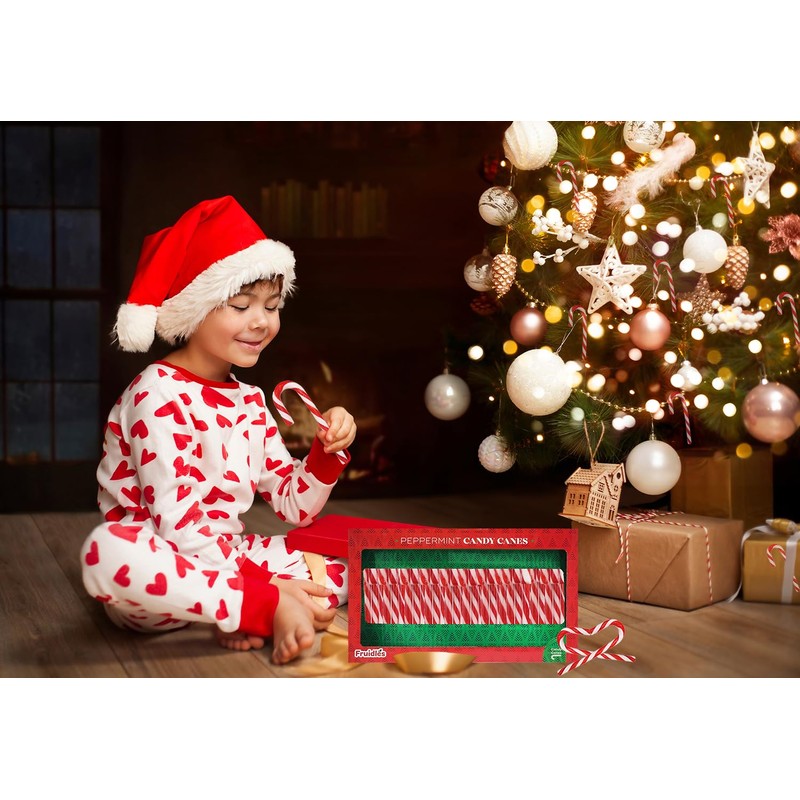 Fruidles Christmas Candy Canes Suckers, Peppermint Flavor, Individually Wrapped (24-Pack)